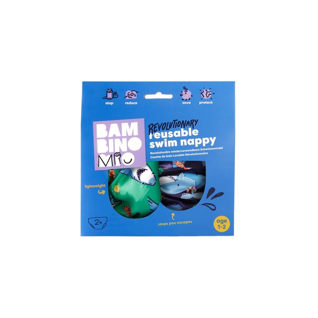 Bambino Mio Reusable Swim Nappy Squeak & Finn 1-2 years Size 3-4 - British product