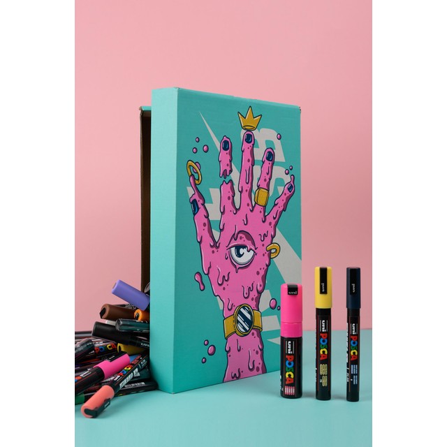 Posca PC-5M Fluorescent Colour Pens 4-Pack, imported from the UK