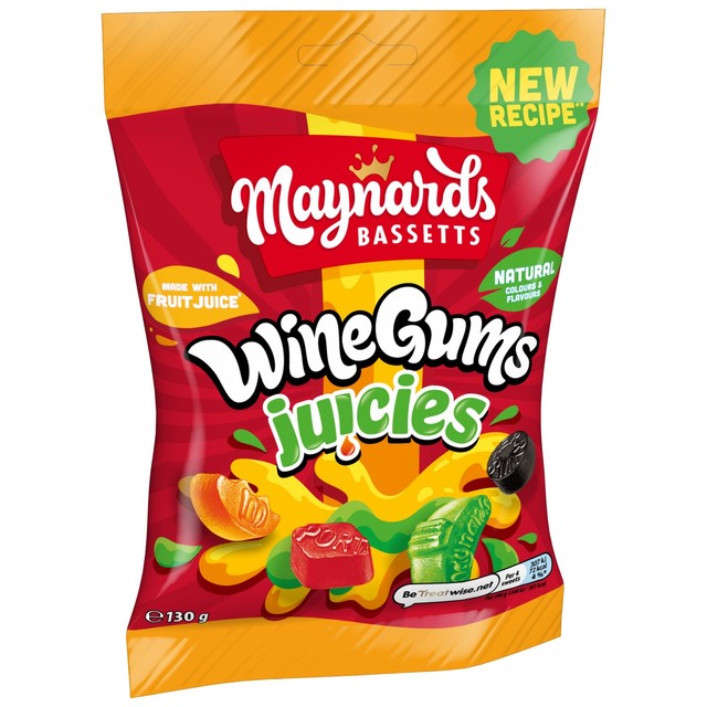 Maynards Bassetts Wine Gums Juicies 130g, imported from the UK