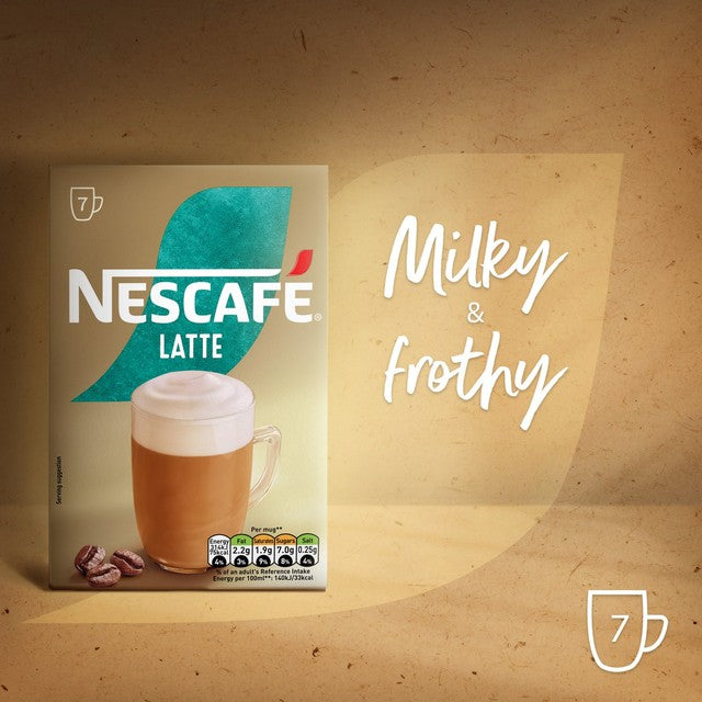 Nescafe Gold Latte instant coffee 7 sachets, imported from the UK