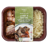 M&S liver and bacon ready meal 450g, imported from the UK