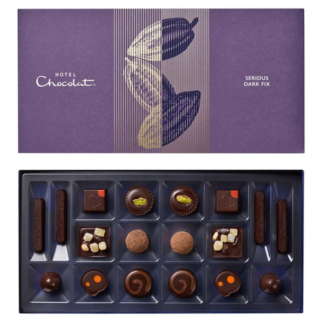 Hotel Chocolat Serious Dark Fix chocolate box, imported from the UK