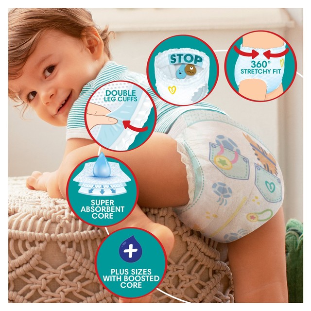 Pampers Baby-Dry Nappy Pants Extra Absorption Size 6+, imported from the UK