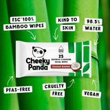 Cheeky Panda bamboo face wipes coconut scented 25 pack (British brand)