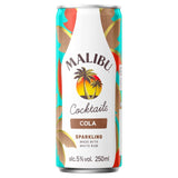 Malibu Coconut Rum & Cola cocktail can 25cl, imported from the UK