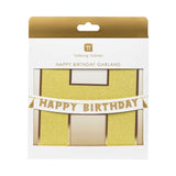 Talking Tables gold happy birthday garland 3m (British brand)