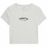 M&S Ribbed T-Shirt Grey Marl 8-9 Years, imported from the UK