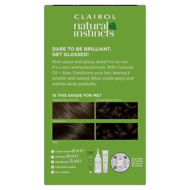 Clairol semi permanent hair dye dark brown - British product