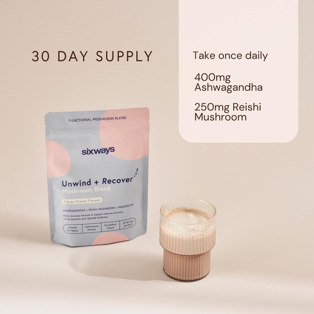 Sixways Unwind and Recover Cacoa Flavour Sleep Drink 150g (British brand)
