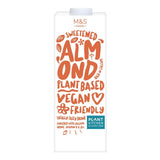M&S M&S Plant Kitchen Sweetened Almond Drink Milk Alternative 1L- Buy online at McGrocer