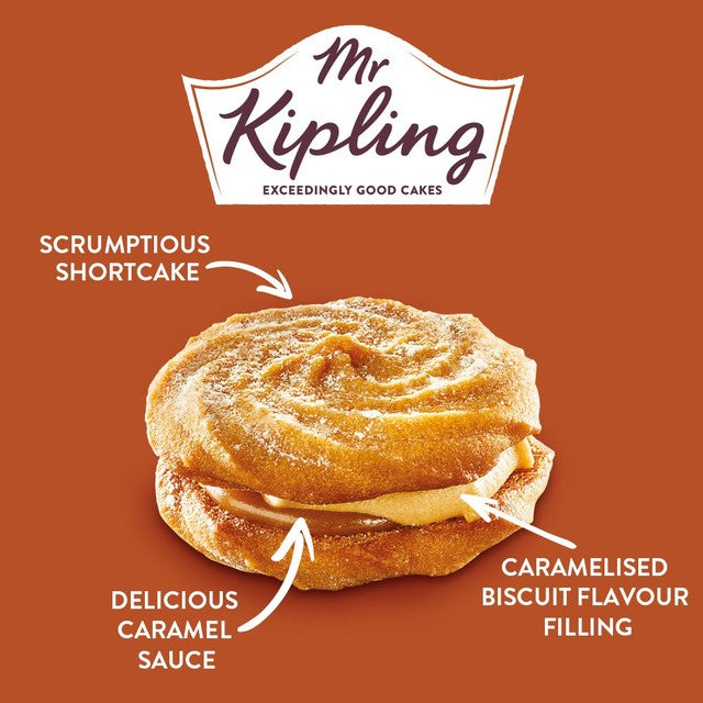Mr Kipling caramelised biscuit whirls 6 pack, imported from the UK
