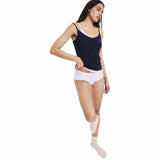 M&S women's cotton rich strappy vests Navy size 10, imported from the UK