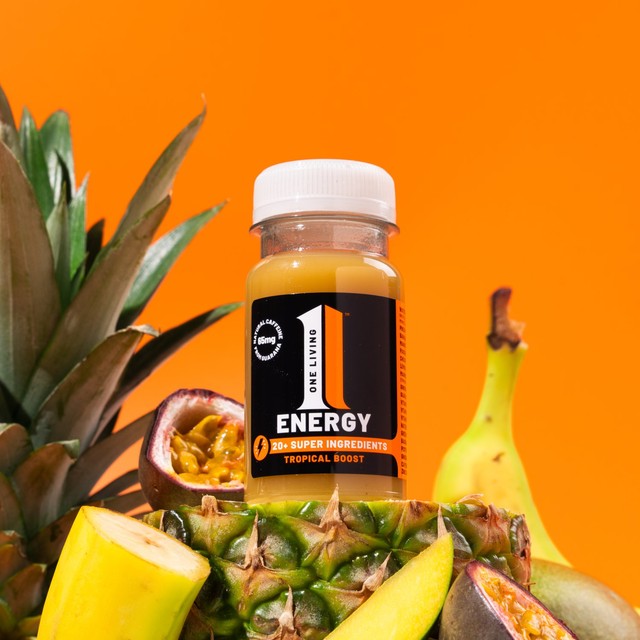 One Living Energy Health Shot Tropical Fruit 100ml, imported from the UK