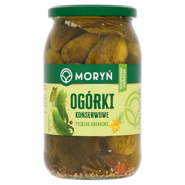 Moryn pickled gherkins 830g, imported from the UK