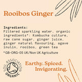 HOLOS Organic Sparkling Tea Rooibos Ginger 250ml, imported from the UK