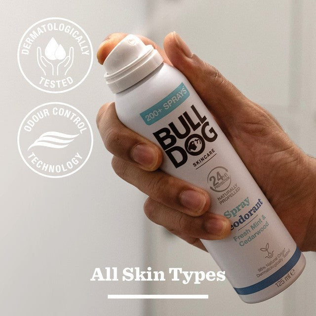 Bulldog fresh mint and cedarwood deodorant spray - British product