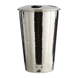 M&S Premier Housewares Metal Toothbrush Holder Hammered Effect Nickel Finish 17x23x26 cm- Buy online at McGrocer
