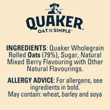 Quaker instant porridge sachets strawberry raspberry cranberry 10 sachets, imported from the UK
