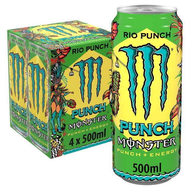 Monster Rio Punch energy drink 4 x 500ml, imported from the UK