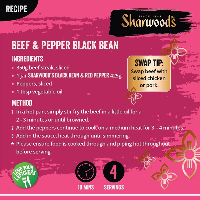 Sharwood's Stir Fry Black Bean Red Pepper Sauce 425g (British brand)