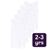 M&S cotton vests white for ages 2-3 years 5-pack, imported from the UK