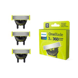 Philips OneBlade 360 face replacement blades 3 pack, imported from the UK