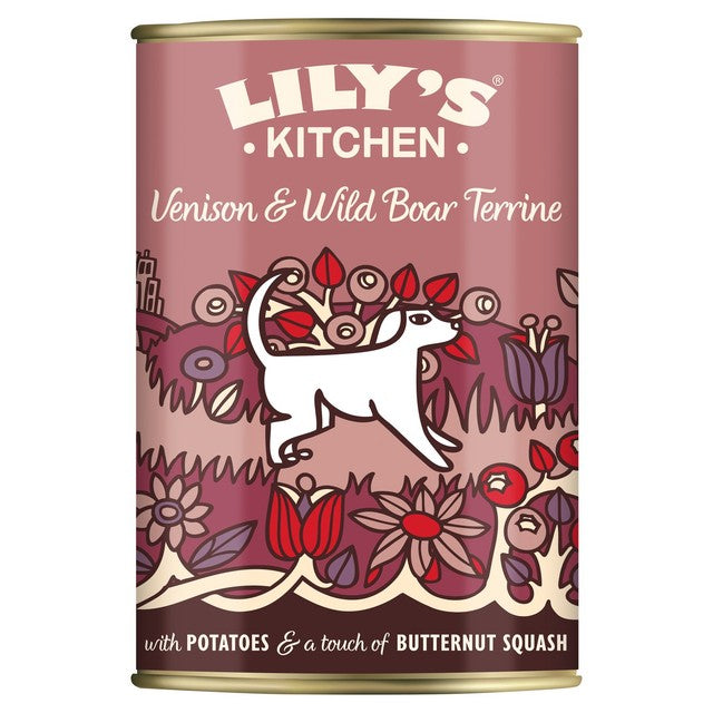Lily's Kitchen venison and wild boar dog food terrine 400g, UK version