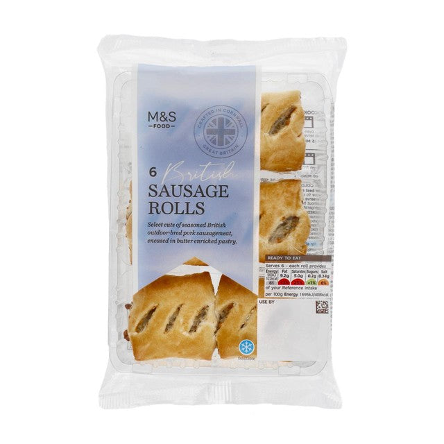 M&S sausage rolls 6 pack, imported from the UK