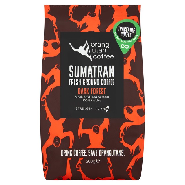 OrangUtan Sumatran Ground Coffee 200g, imported from the UK