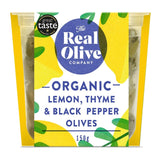 M&S The Real Olive Co. Organic Lemon, Thyme & Black Pepper Olives- Buy online at McGrocer