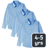 M&S Boys Slim Fit Easy to Iron School Shirts Blue 4-5 Years