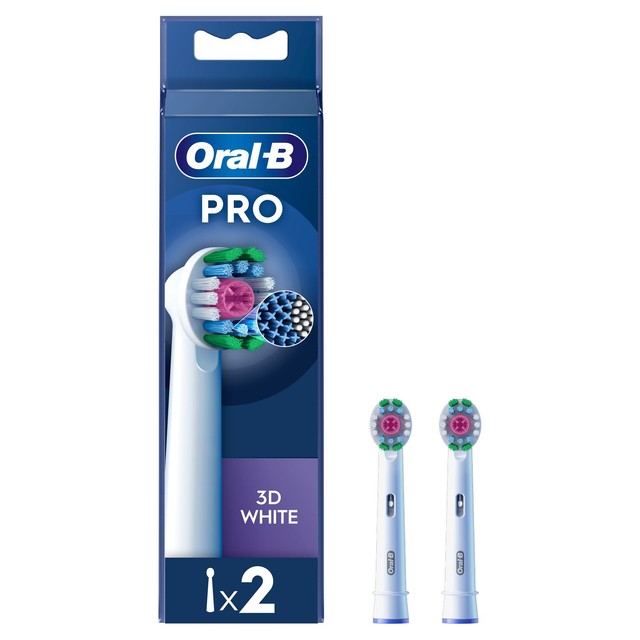 Oral-B 3D White toothbrush heads 2 pack, imported from the UK