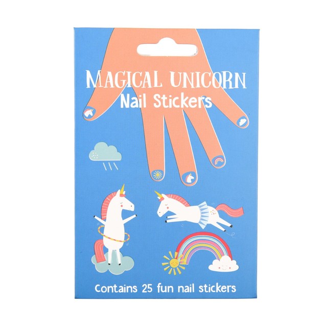 Rex London children's magical unicorn nail stickers pack of 25, imported from the UK