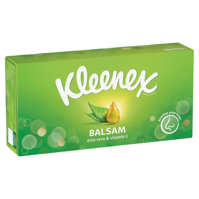 Kleenex Balsam Tissues Box 64 Pack, UK version