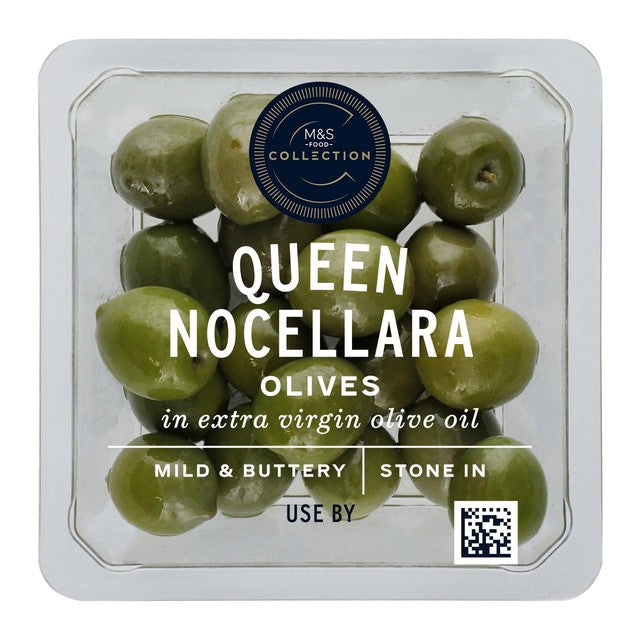 M&S Queen Nocellara Green Olives 150g, imported from the UK