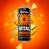 Vital Tropical sparkling energy drink 330ml (British brand)