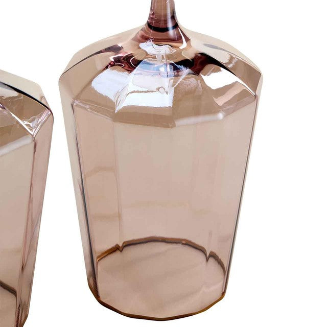 M&S pearlescent pink wine glasses (British brand)