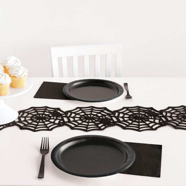 Unique Party spider web felt Halloween table runner 2.62ft (British brand)