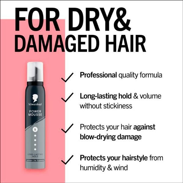 Schwarzkopf Power Mousse hair mousse 200ml (British brand)