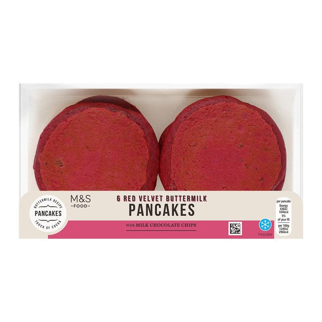 M&S 6 Red Velvet Buttermilk Pancakes, imported from the UK