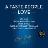 Angelo Poretti Italian lager beer 12 x 330ml bottles - British product