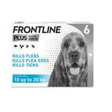 Frontline flea treatment for medium dogs 10-20kg, 6 pipettes - British product