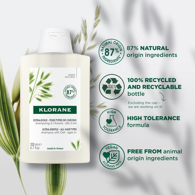 Klorane Softening Shampoo with Oat Milk 200ml, UK version
