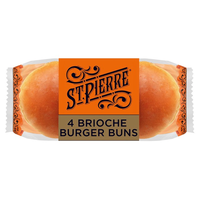 St Pierre 4 Sliced Brioche Burger Buns