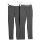 M&S boys grey school trousers two-pack 8-9 years, imported from the UK