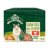 M&S James Wellbeloved Grain Free Senior Wet Cat Food Chicken in Jelly Pouches- Buy online at McGrocer
