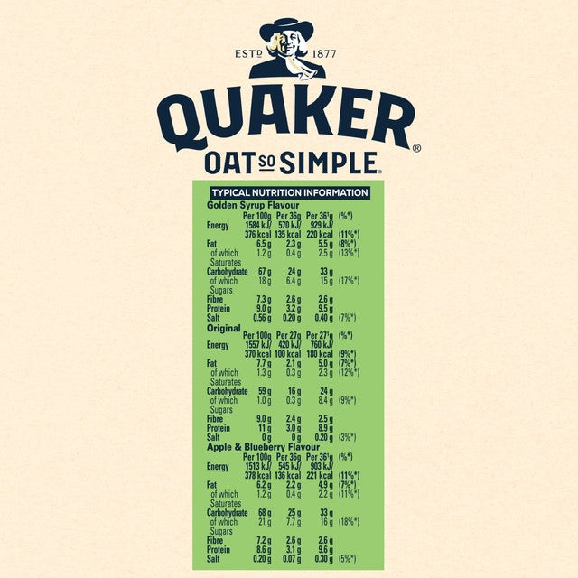 Quaker porridge sachets variety pack, imported from the UK