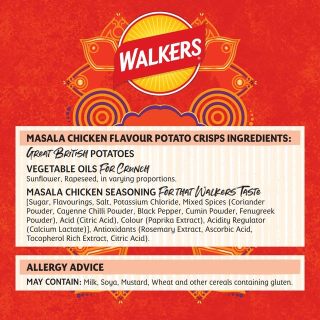 Walkers Masala Chicken Flavour crisps 150g (British brand)