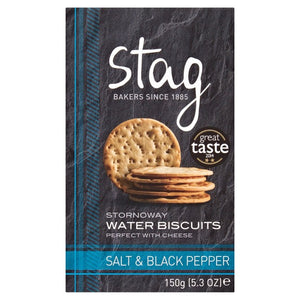 Stag Bakeries Sea Salt & Black Pepper Water Biscuits for Cheese 150g
