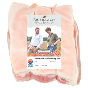 Packington Free Range Loin of Pork Half Roasting Joint Bone In 1.08kg
